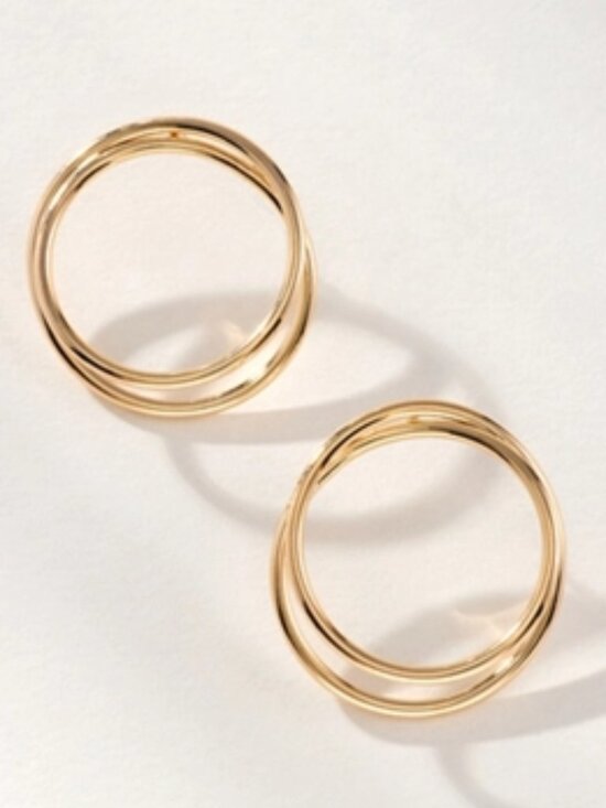 Anthropologie Jewelry - Large Spiraled Circle Post Earrings